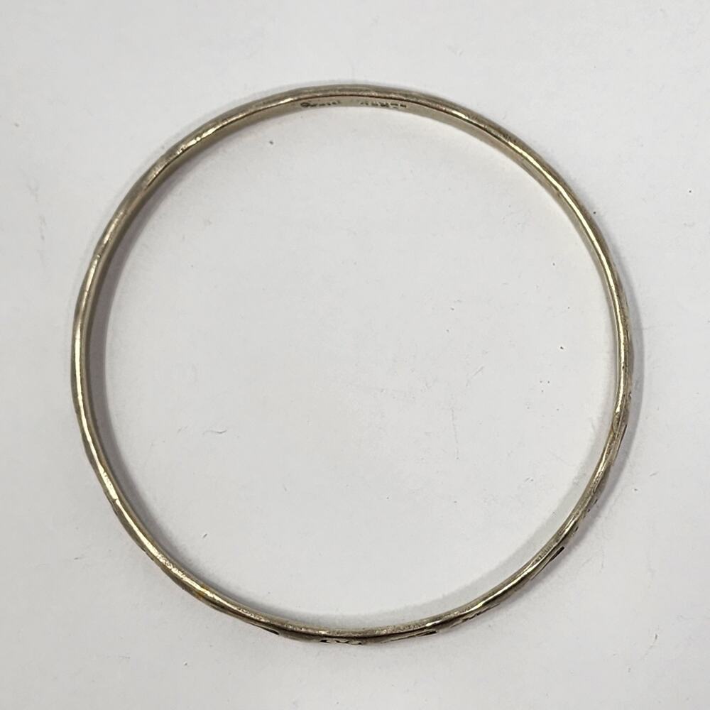 Sterling Silver 925 Vintage Antique Native American Engraved Bangle Bracelet - Picture 2 of 9